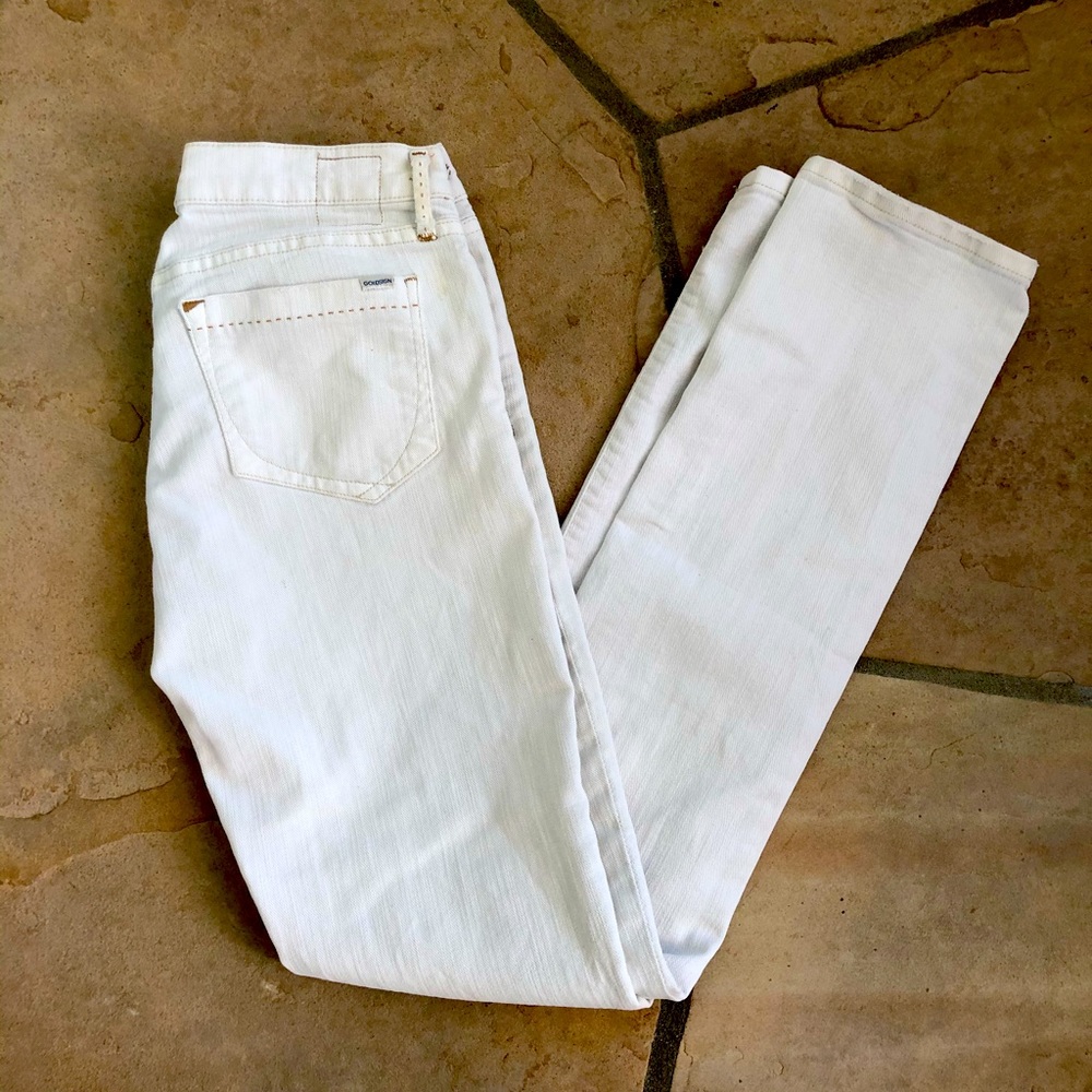 Goldsign white straight leg jeans